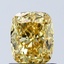 1.03 Ct. Fancy Vivid Yellow Cushion Lab Grown Diamond