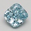 4.05 Ct. Fancy Intense Greenish Blue Cushion Lab Grown Diamond
