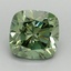 2.20 Ct. Fancy Vivid Green Cushion Lab Grown Diamond