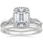 Platinum Petite Twisted Vine Halo Diamond Ring (1/4 ct. tw.) with Petite Comfort Fit Wedding Ring