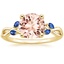 18K Yellow Gold Willow Ring With Sapphire Accents, smalltop view