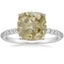 18K White Gold Petite Shared Prong Half Coverage Diamond Ring, smalltop view