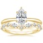 18K Yellow Gold Freesia Ring with Curved Versailles Diamond Ring