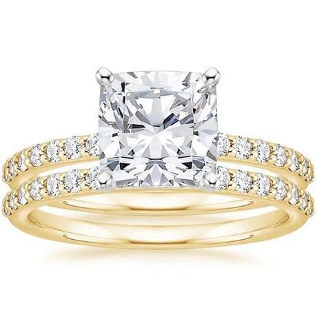 18K Yellow Gold Petite Shared Prong Bridal Set (1/2 ct. tw.)