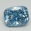 3.18 Ct. Fancy Vivid Blue Cushion Lab Grown Diamond