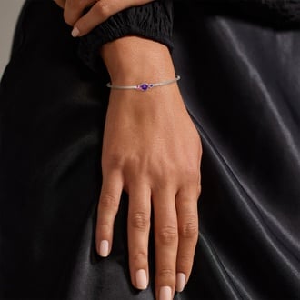 Silver Lilac Bouquet Cuff Bracelet