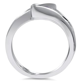 Custom Modern Bypass Shank Sapphire and Diamond Ring