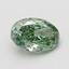 1.10 Ct. Fancy Vivid Green Oval Lab Grown Diamond