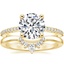 18K Yellow Gold Liana Diamond Ring with Lunette Diamond Ring