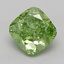 1.09 Ct. Fancy Vivid  Green Cushion Lab Grown Diamond