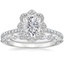 18KW Moissanite Reina Diamond Ring with Versailles Diamond Ring (3/8 ct. tw.), smalltop view
