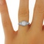 The Dahlia Ring, smalltop view on a hand
