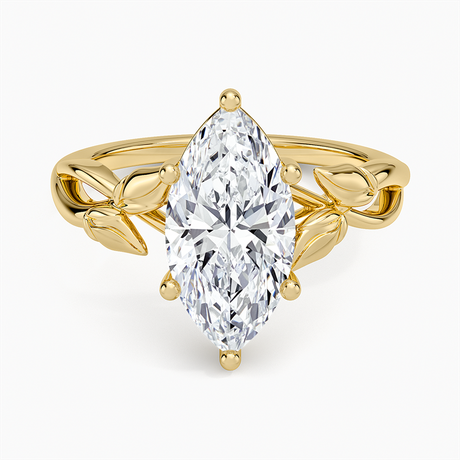 18K Yellow Gold Budding Willow Solitaire Ring