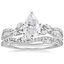 18KW Moissanite Luxe Willow Diamond Ring (1/4 ct. tw.) with Luxe Winding Willow Diamond Ring (1/4 ct. tw.), smalltop view