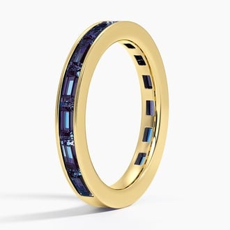 Channel Set Baguette Lab Alexandrite Ring