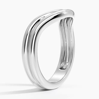 Sculptural Double Band Contoured Wedding Ring in Platinum