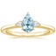18K Yellow Gold Aria Perfect Fit Three Stone Diamond Ring, smalltop view