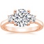 14K Rose Gold Petite Three Stone Trellis Diamond Ring (1/3 ct. tw.), smalltop view