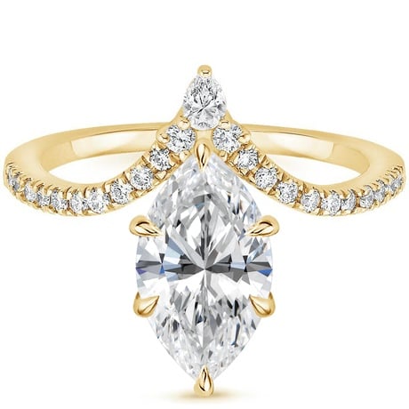 18K Yellow Gold Nouveau Diamond Ring