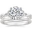 18K White Gold Entwined Celtic Love Knot Ring with Petite Comfort Fit Wedding Ring