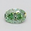 0.58 Ct. Fancy Vivid Green Oval Lab Grown Diamond