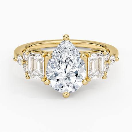 Low-Profile Cluster Diamond Engagement Ring