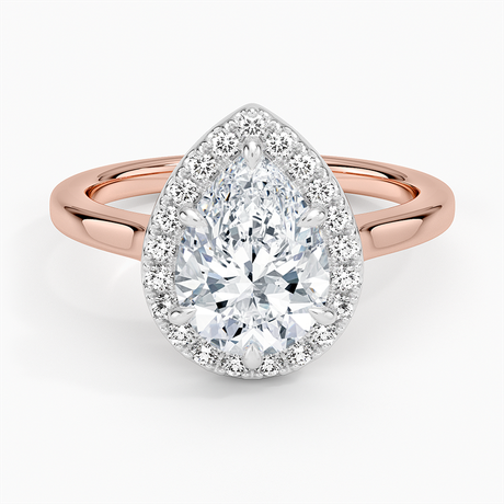 14K Rose Gold Platinum Mixed Metal Julia Halo Diamond Ring (1/5 ct. tw.)