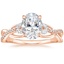 14K Rose Gold Garland Diamond Ring, smalltop view