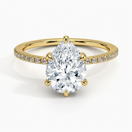 18K Yellow Gold Viviana Half Coverage Diamond Ring