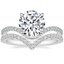 18K White Gold Stanza Diamond Ring with Elongated Luxe Flair Diamond Ring