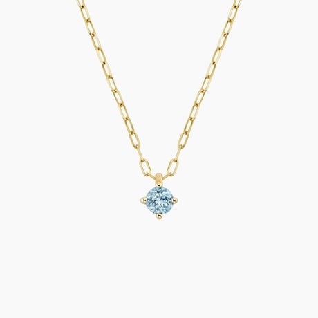 Aquamarine Paperclip Chain Pendant