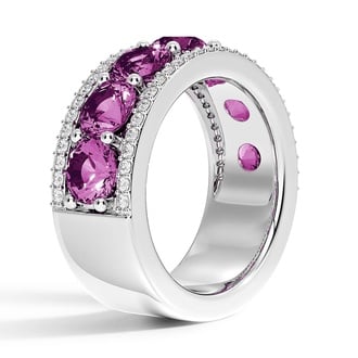 Custom Luxe Capri Lab Pink and White Diamond Ring