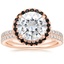 14KR Moissanite Waverly Diamond Ring with Black Diamond Accents with Luxe Ballad Diamond Ring, smalltop view