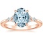 14K Rose Gold Nadia Diamond Ring, smalltop view