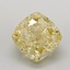 2.84 Ct. Fancy Intense Yellow Cushion Lab Grown Diamond