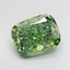 4.34 Ct. Fancy Vivid  Green Cushion Lab Grown Diamond
