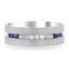 Custom Diamond and Sapphire Men’s Wedding Band