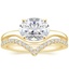 18K Yellow Gold Lévita Ring with Elongated Luxe Flair Diamond Ring