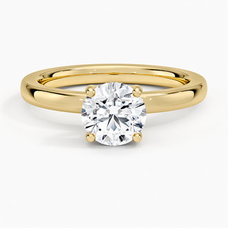 Sydney Perfect Fit Hidden Halo 2mm with 1ct Round Certified Lab Diamond in 18K Yellow Gold