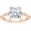 14K Rose Gold Nadia Diamond Ring, smalltop view
