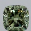 3.68 Ct. Fancy Vivid Green Cushion Lab Grown Diamond