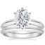 18KW Moissanite Six-Prong Classic Bridal Set, smalltop view