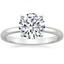 18K White Gold Comfort Fit 2mm Solitaire Ring, smalltop view