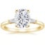 18K Yellow Gold Tapered Baguette Three Stone Diamond Ring, smalltop view