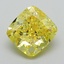 2.67 Ct. Fancy Vivid Yellow Cushion Lab Grown Diamond