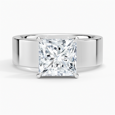Thick Solitaire Engagement Ring