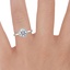 Platinum Vienna Halo Diamond Ring, smallzoomed in top view on a hand