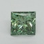 0.9 Ct. Fancy Vivid Pacific Green Princess Lab Grown Diamond