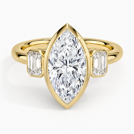 Rhiannon Bezel Three Stone Diamond Ring