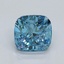1.0 Ct. Fancy Vivid Malibu Blue Cushion Lab Grown Diamond
